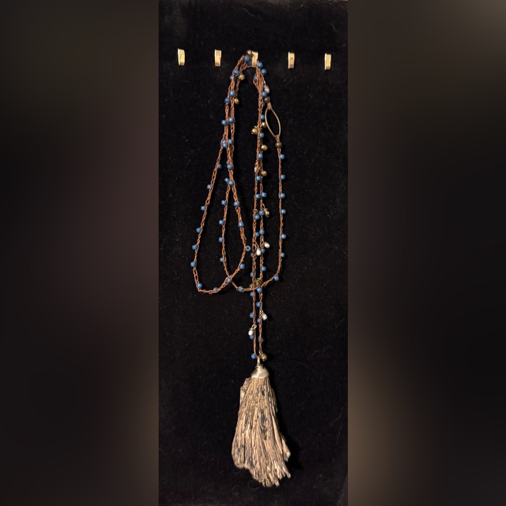 Bronze Kyanite- Blue and Brown Beaded Necklace